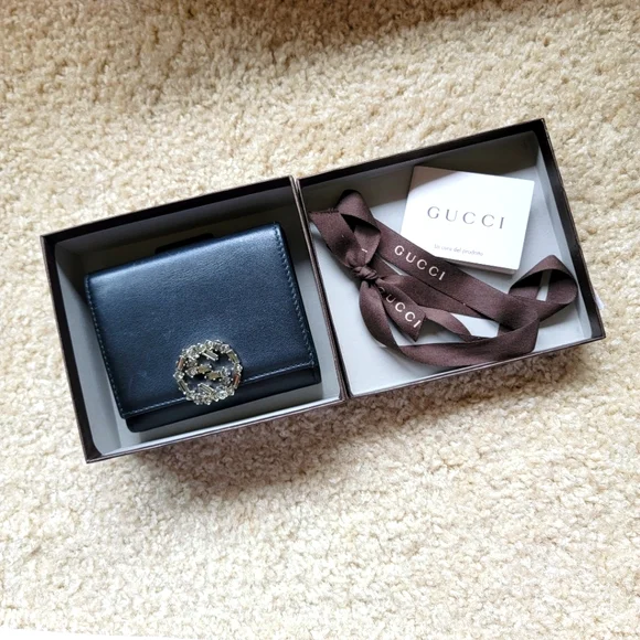Authentic Gucci Firenze 1921 Black Leather Wallet - Picture 1 of 9